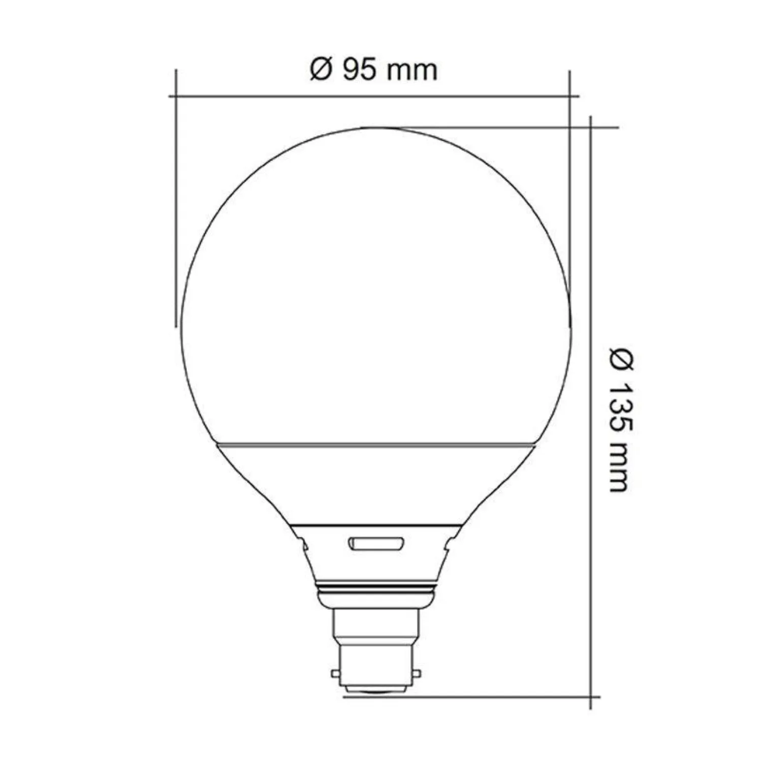 10w LED B22, E27 G95 Globe Warm White 3000k, Daylight 6000k Dimmable