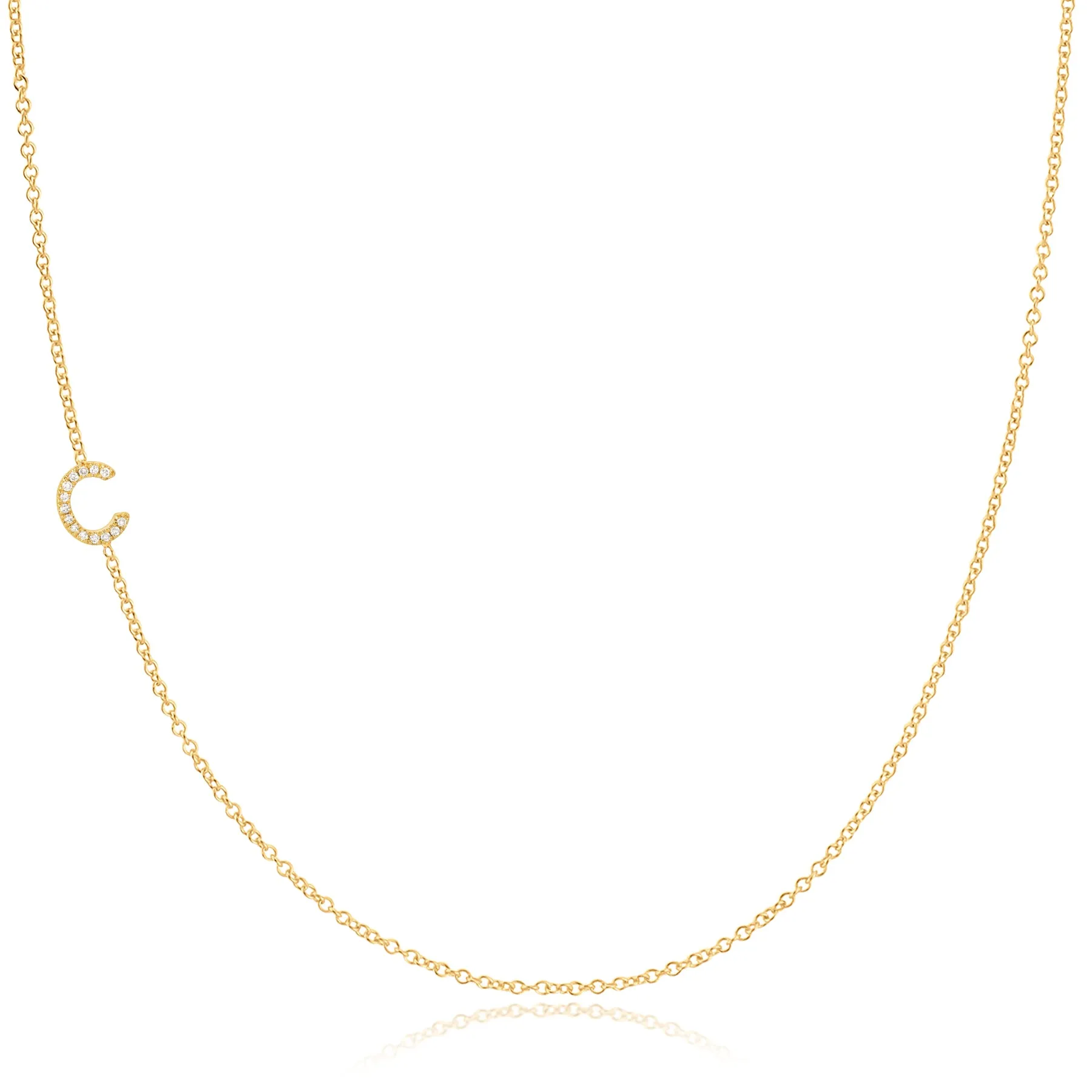 14K GOLD ASYMMETRICAL LETTER NECKLACE - C