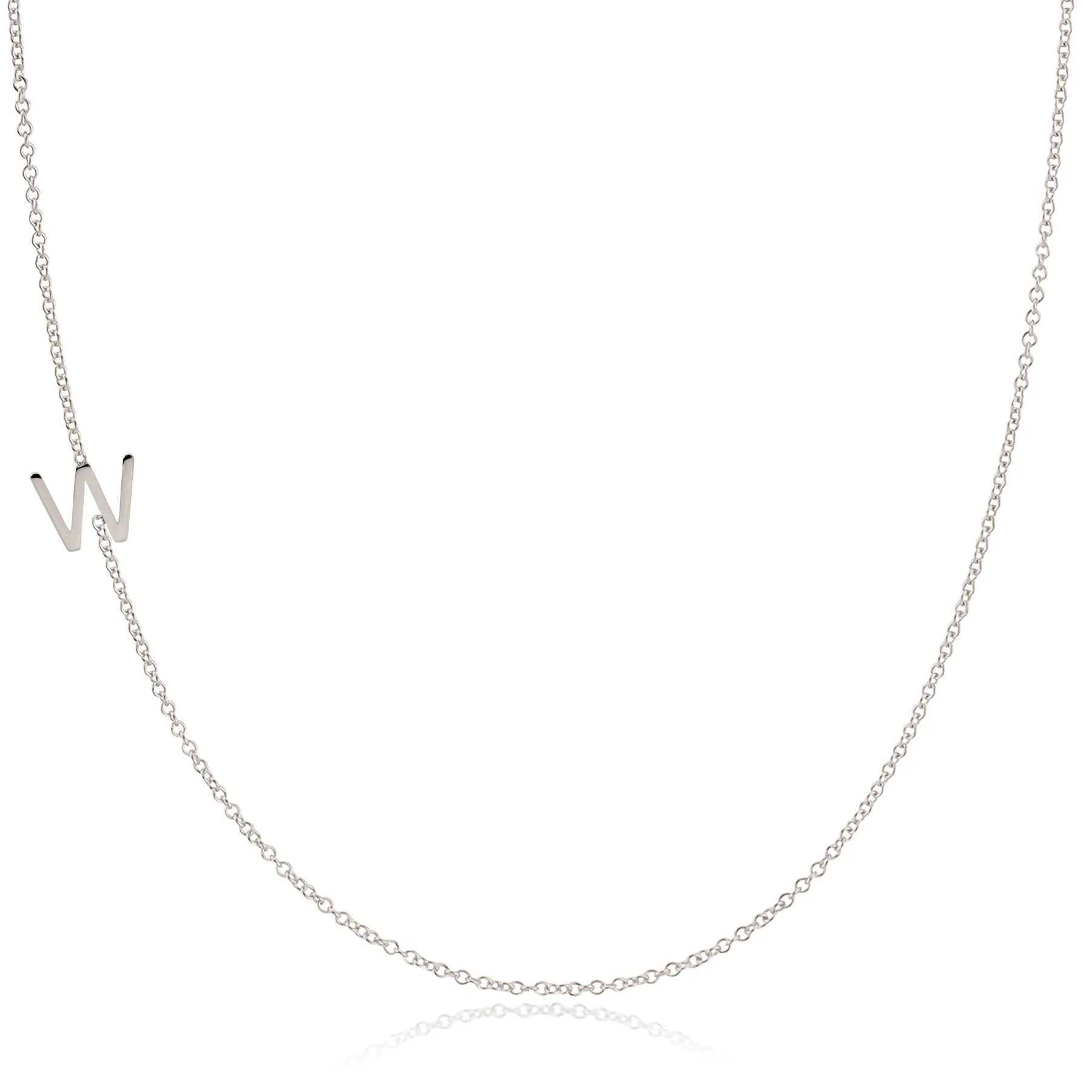 14K GOLD ASYMMETRICAL LETTER NECKLACE - W