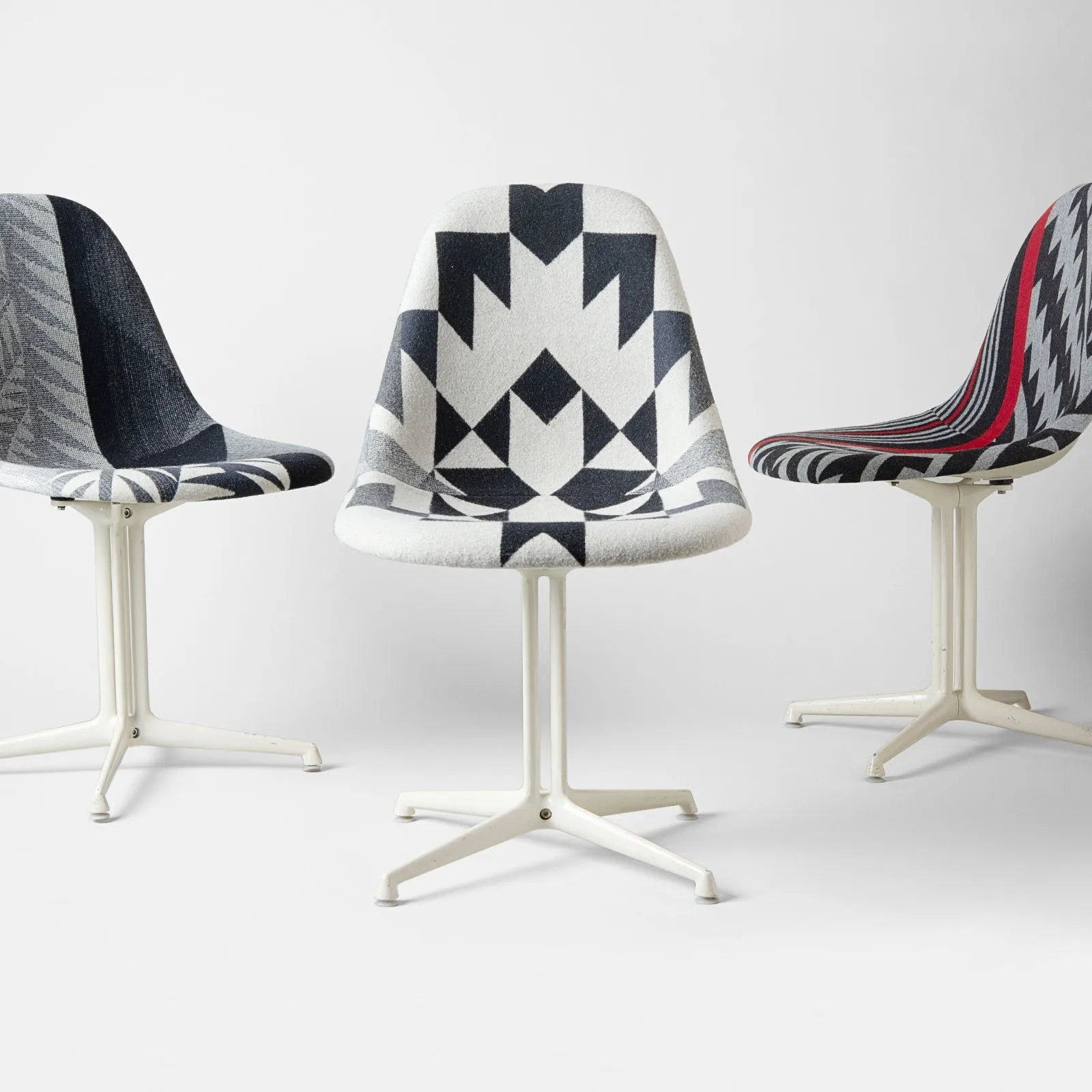 1980s Custom Pendleton Eames Side Chair Set