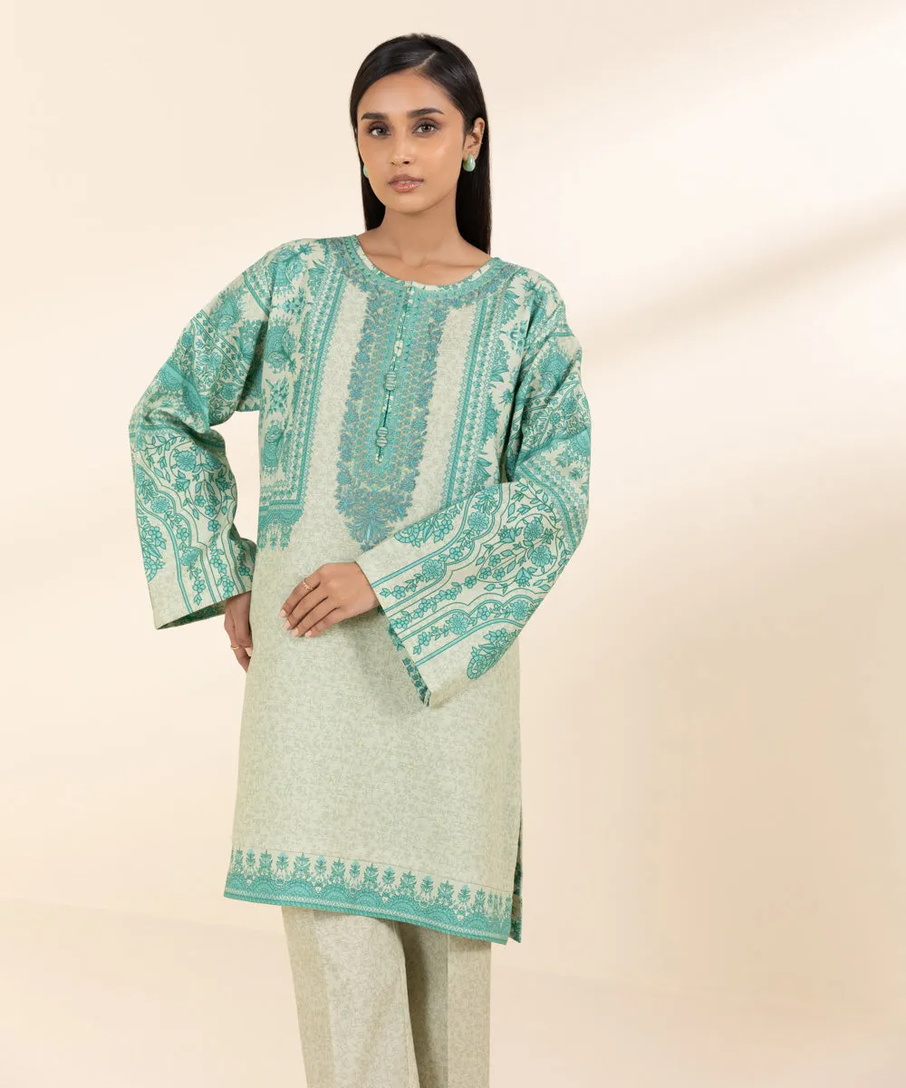 2 Piece - Embroidered Khaddar Suit