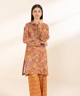 2 Piece - Printed Linen Suit