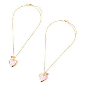 Accessorize London Girl's Gold Friendship Locket Necklace  Pack Of Two