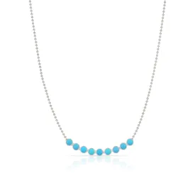 Birthstone Arc Layering Necklace - White Gold