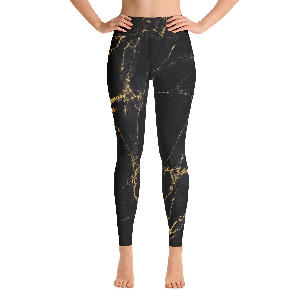 Black Marble Yoga Leggings