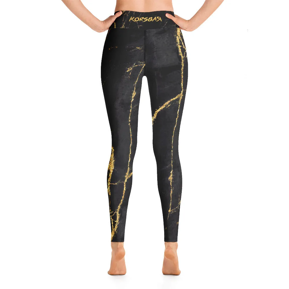 Black Marble Yoga Leggings