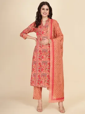 Block Print Cotton Suit Set With Dupatta