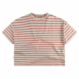 Boxy T-Shirt Cherry Stripe