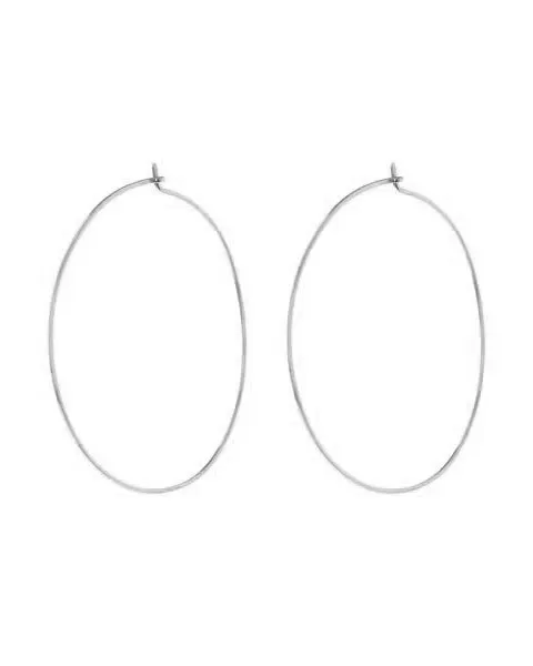 Capri Wire Hoops - Silver