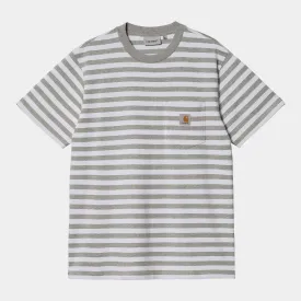 Carhartt WIP - Scotty Stripe Pocket T-Shirt - Grey Heather / White