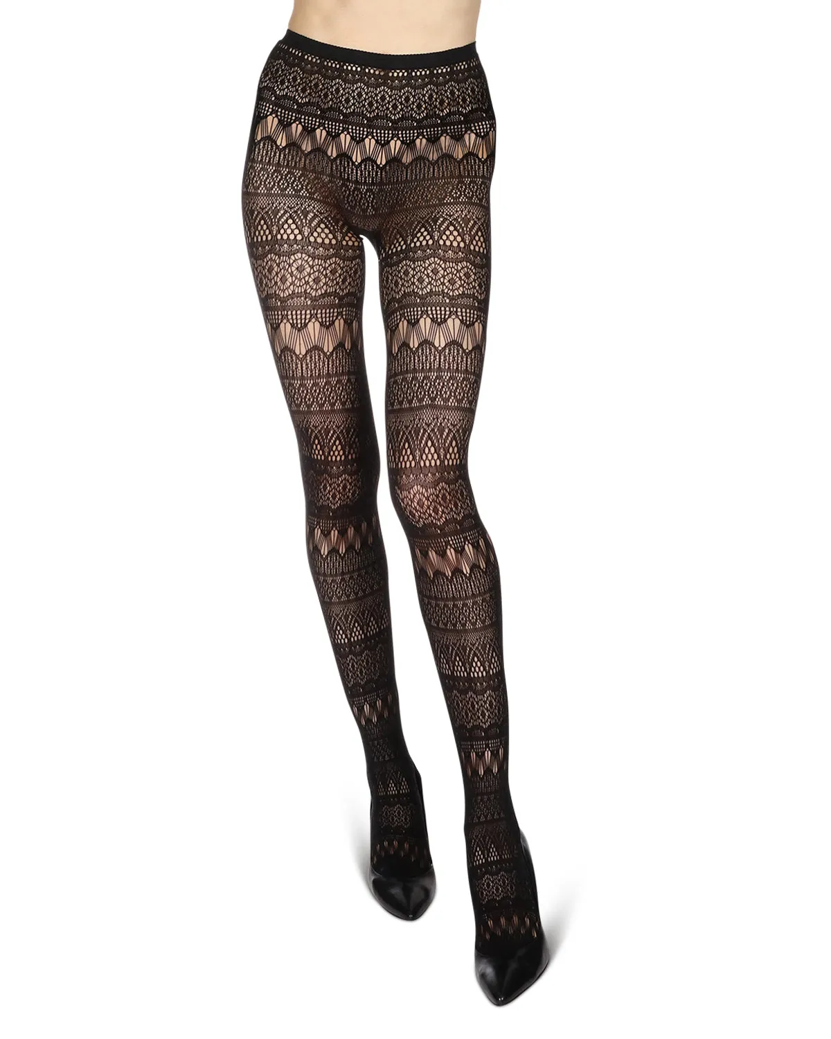 Circle Stripe Optic Illusion Sheer Tights