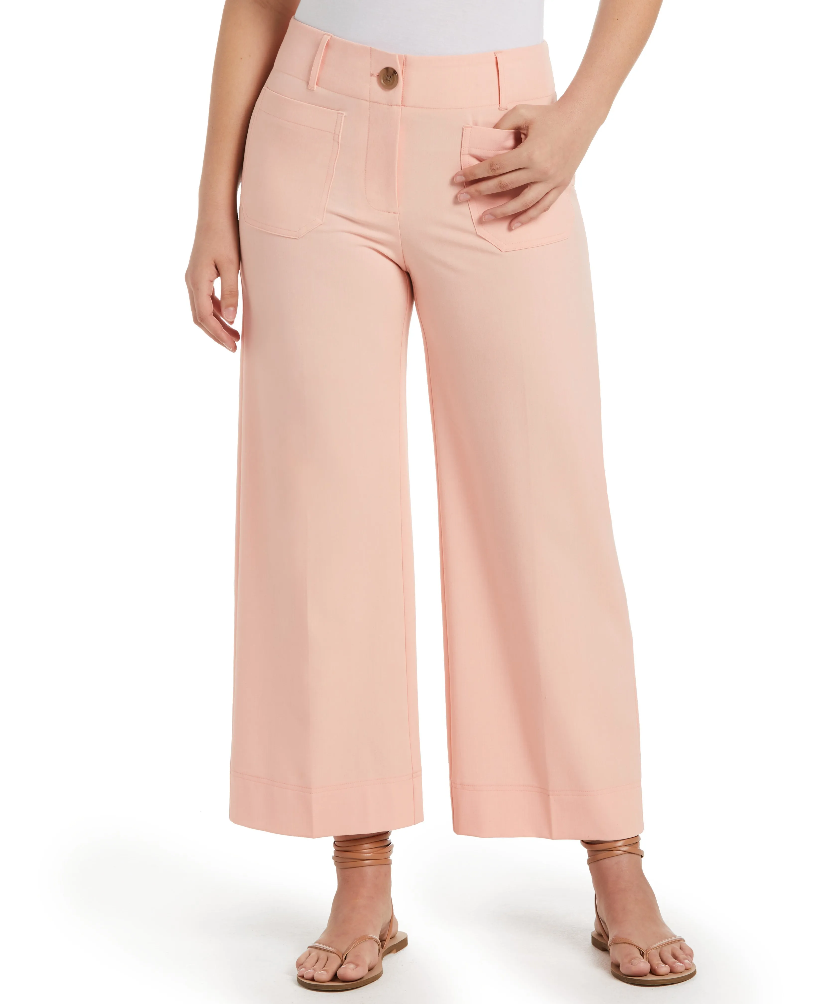 Classic Fit Cropped Column Gabardine Ankle Pant