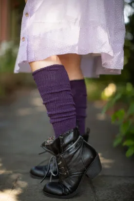 Cuffable Scrunchable Knee High Socks - Plum