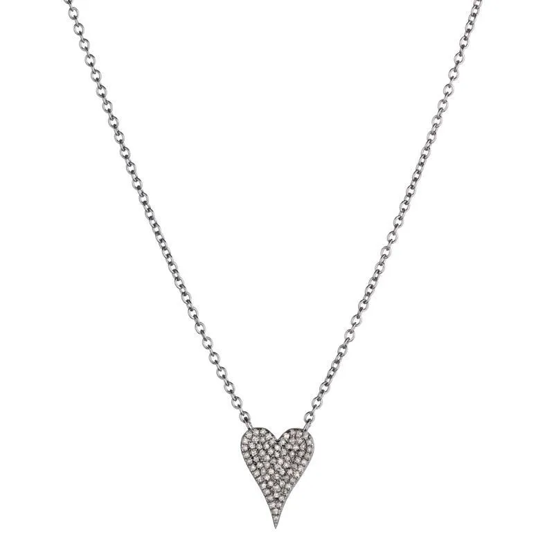 Diamond Pavé Small Heart Necklace 