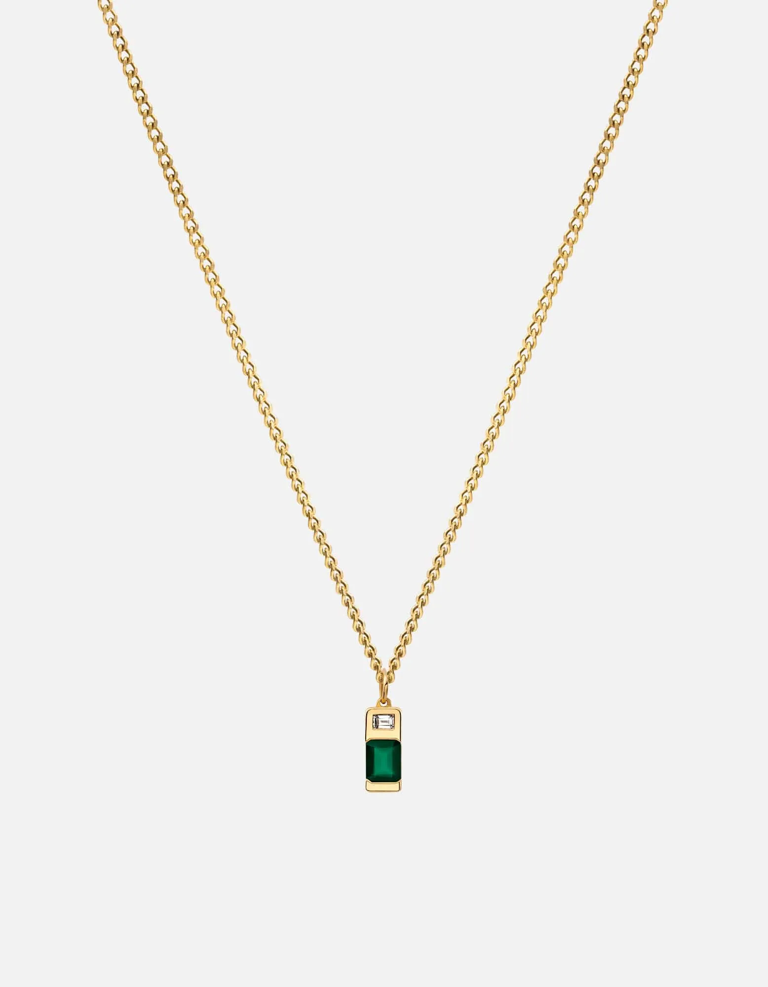 Everett Quartz Necklace, Gold Vermeil/Baguette Sapphire