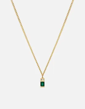 Everett Quartz Necklace, Gold Vermeil/Baguette Sapphire