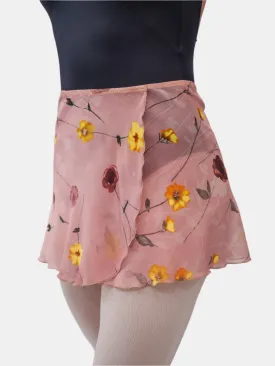 Floral Old Rose Wrap Short Dance Skirt MP302