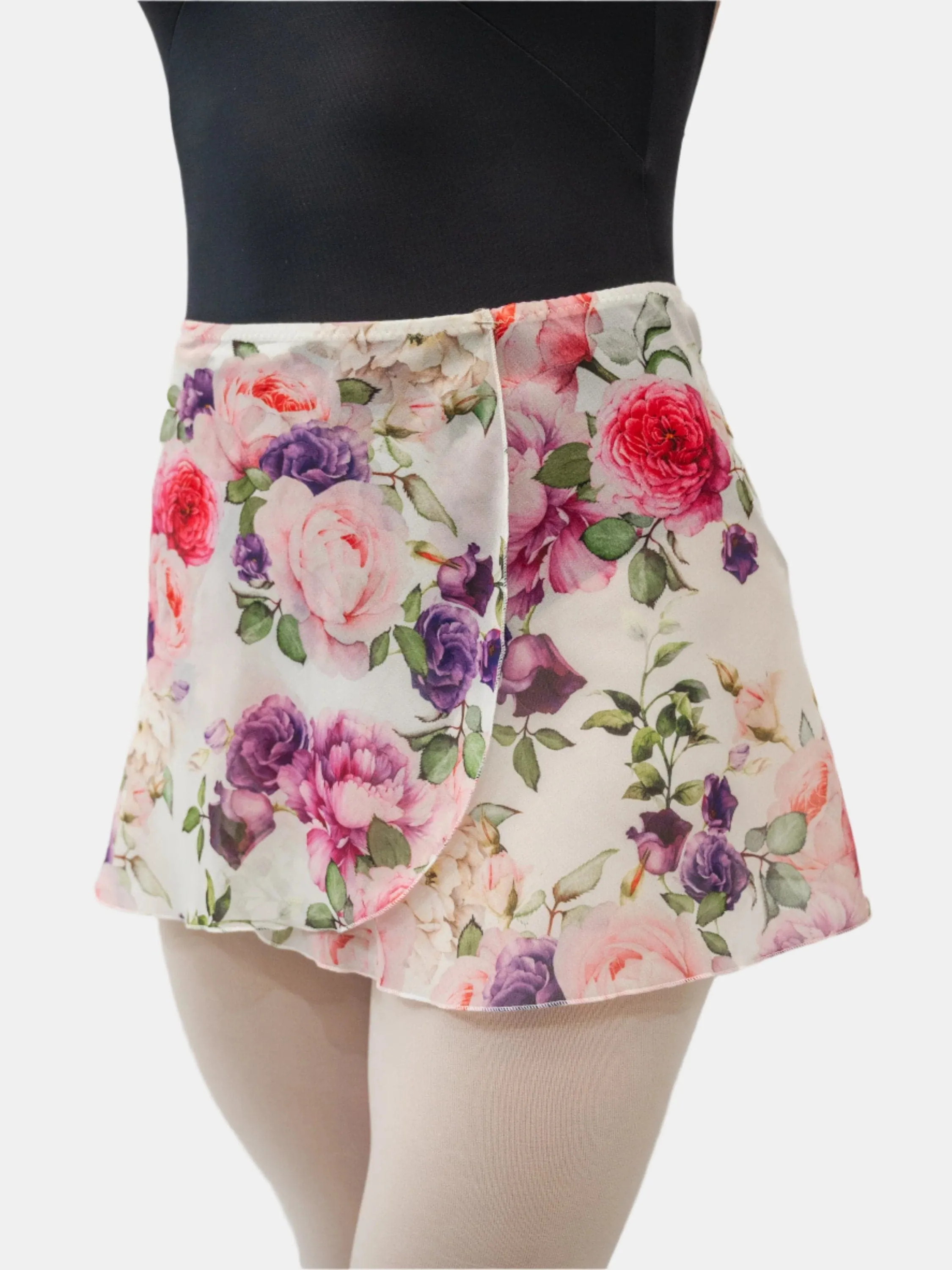 Floral White Wrap Short Dance Skirt MP302