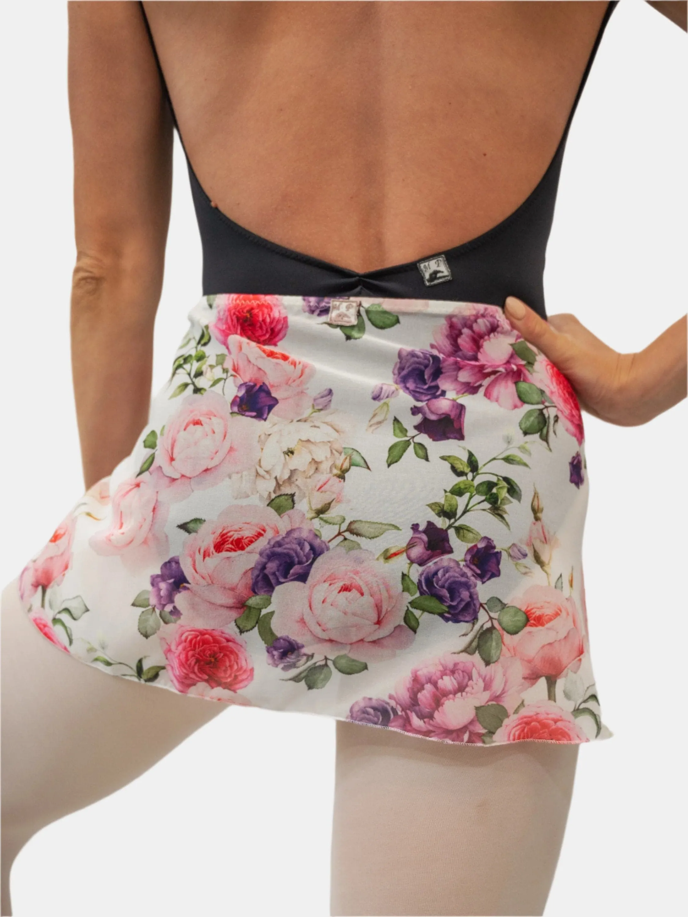 Floral White Wrap Short Dance Skirt MP302