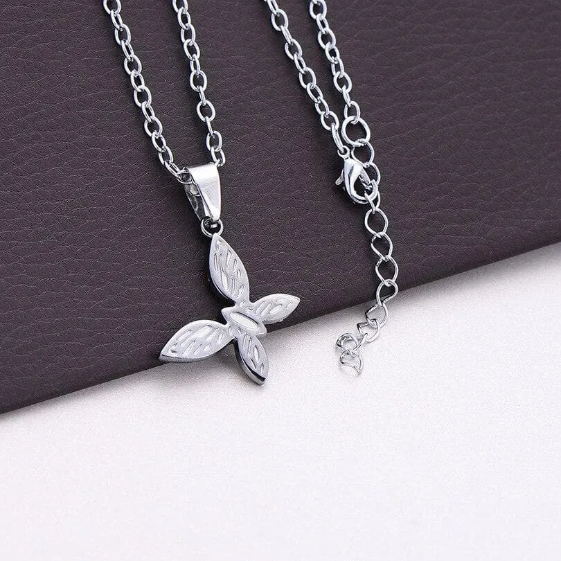 Interlocking Heart and Butterfly Couple Necklaces