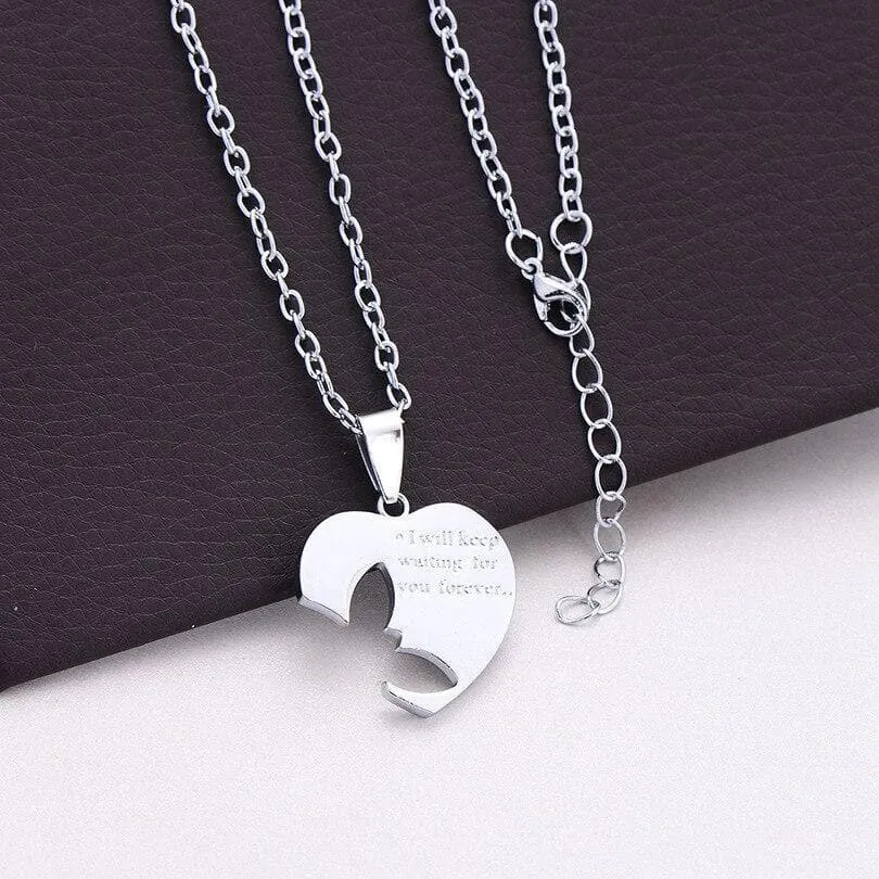 Interlocking Heart and Butterfly Couple Necklaces