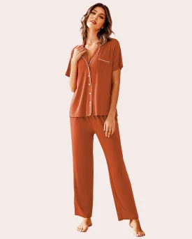 Notch Collar Soft Pajamas Set