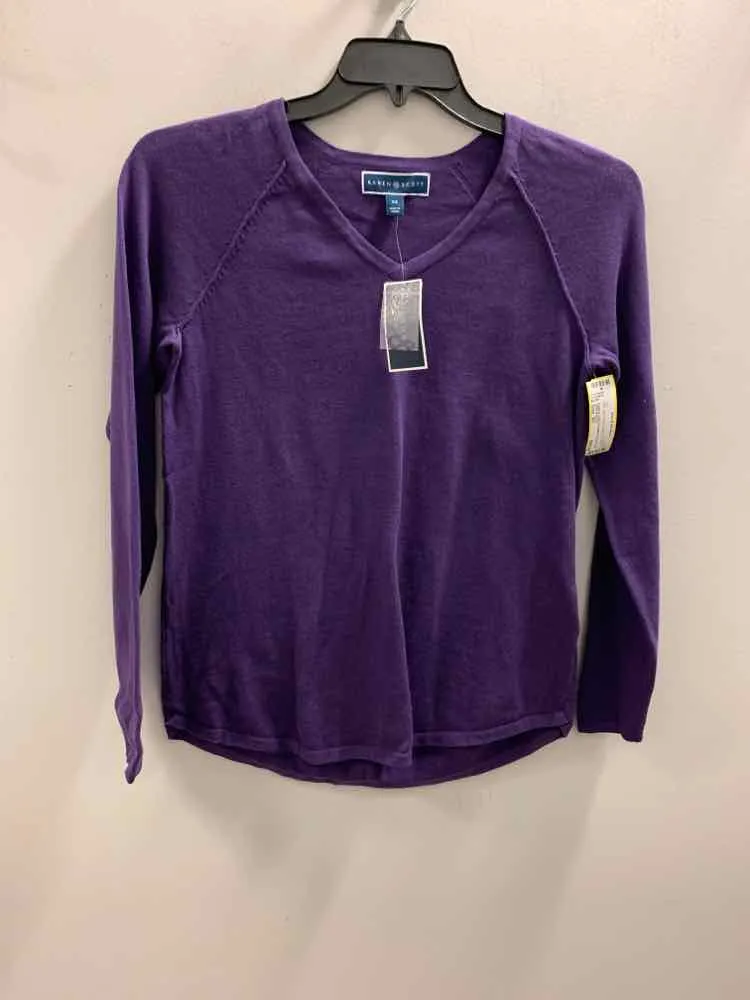 NWT KAREN SCOTT Tops Size XS Purple LONG SLEEVES TOP