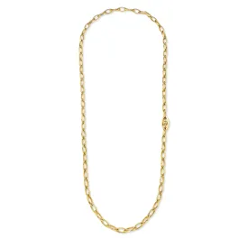 Yellow Gold Reflections Link Necklace with White Diamonds